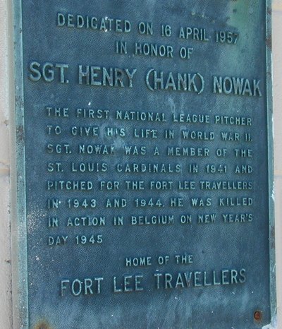 Hank Nowak Memorial at Nowak Field, Fort Lee, VA